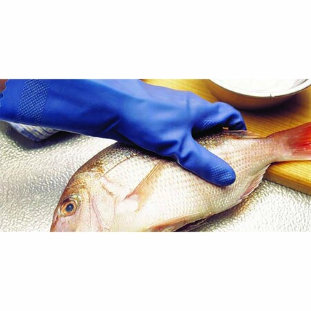 Ansell Versatouch 13", 11Mil, Unlined, Blue Nitrile Rubber Glove, Unlined, Large Diamond Grip, Straight 88-356BT-11